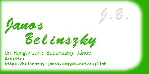 janos belinszky business card