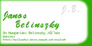 janos belinszky business card